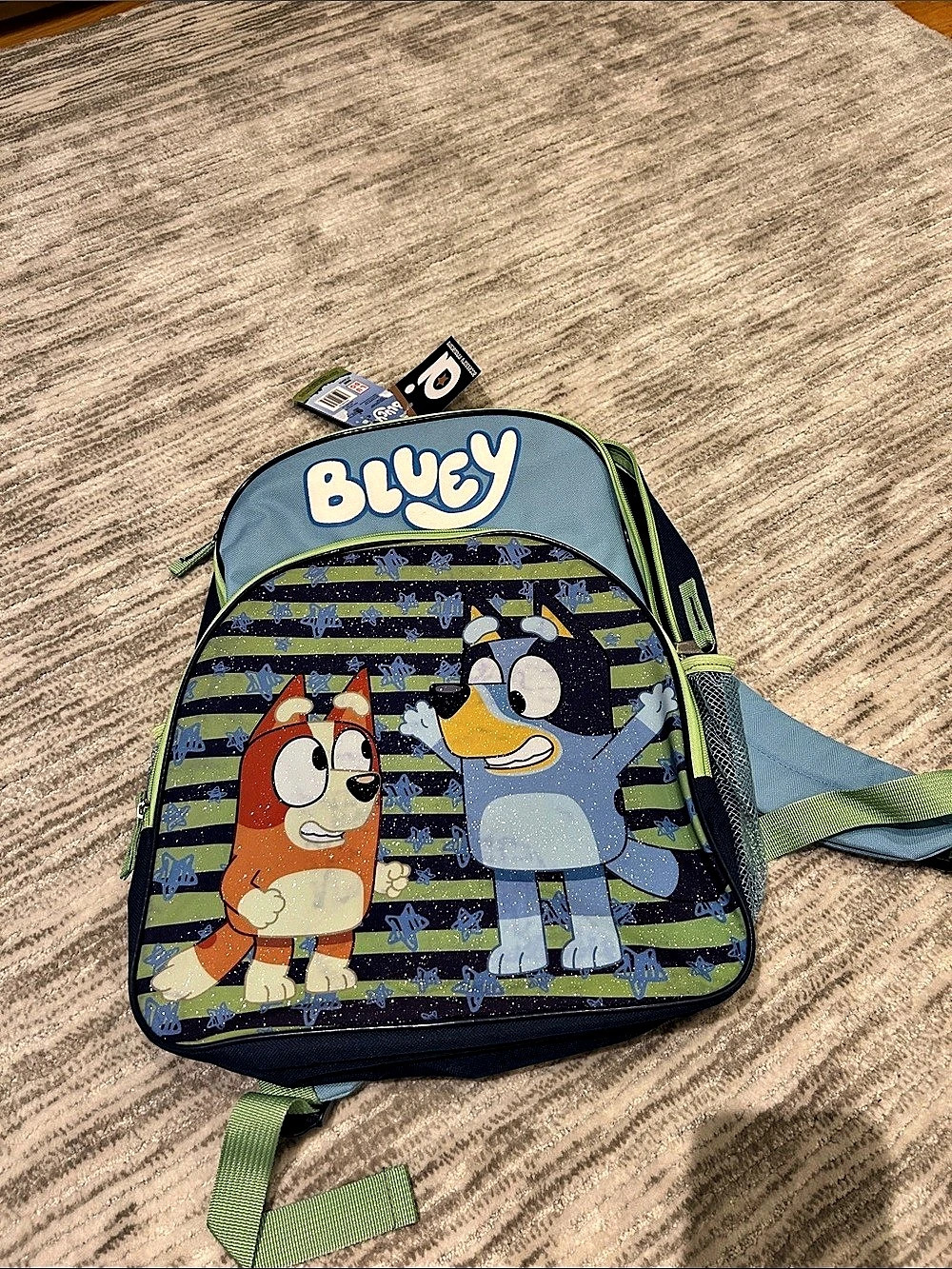 Bixy Bluey backpack in Blue & Green NWT
